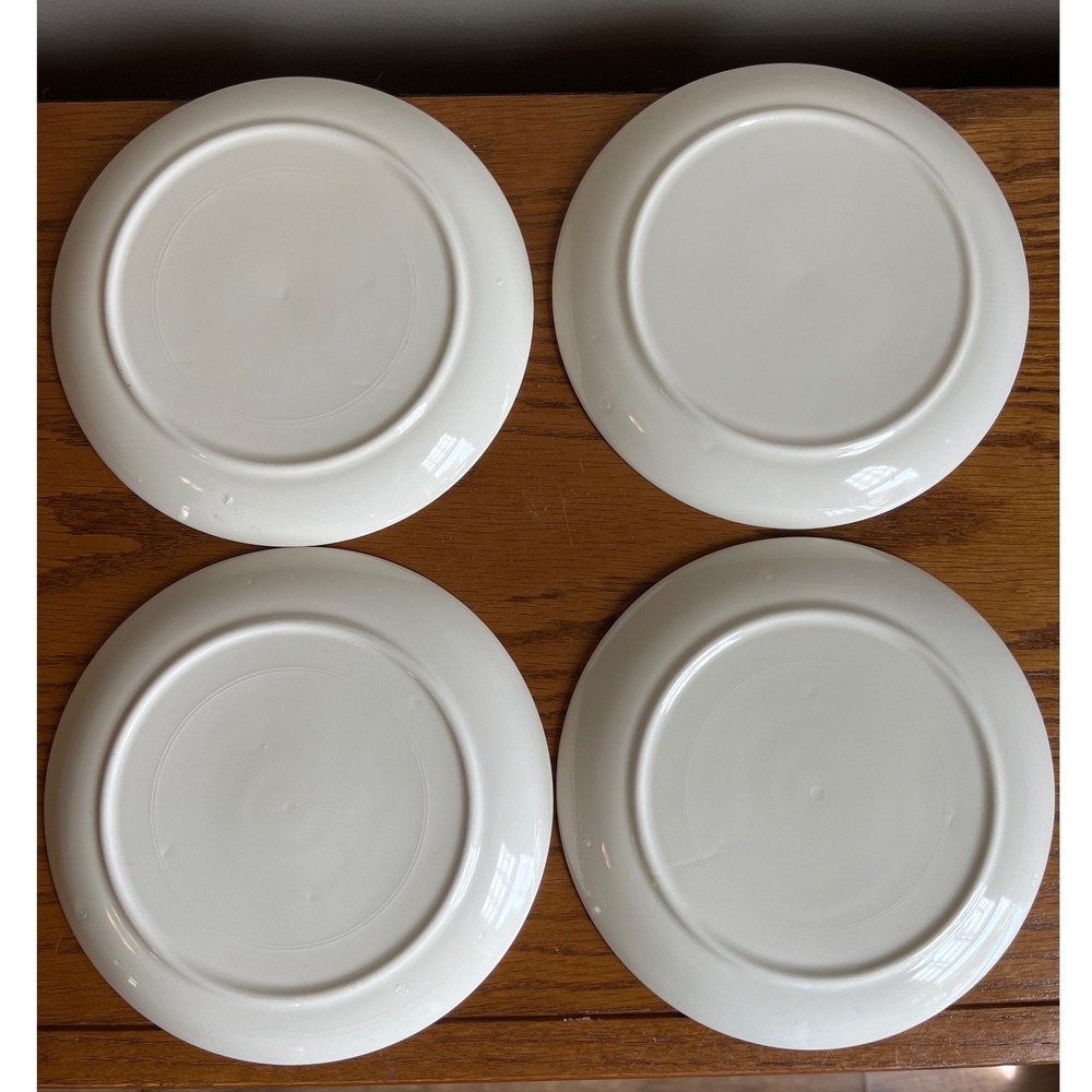 Vintage MCM Salem by Calico Salad Dessert Plates 6.25" Black Red Floral Cottage - Picture 6 of 13